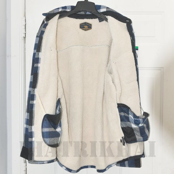 Blue/Black NWT Freedom Foundry Men’s Super Plush Shirt Jacket - Picture 5 of 7